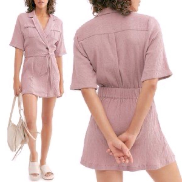 FREE PEOPLE CLEMENTINE MINI TIE WAIST DRESS ASH PURPLE WONEN’S SIZE SMALL - Picture 12 of 12